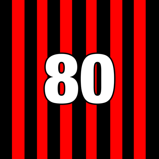 Number 80 - Retro striped Design, Digital Download