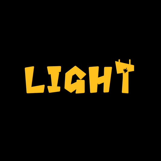 Light — Gold Typography Design with Electric Plug Detail